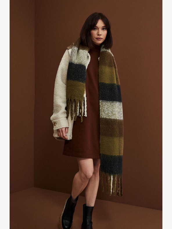 Moodo Moodo barna és fekete női kockás sál