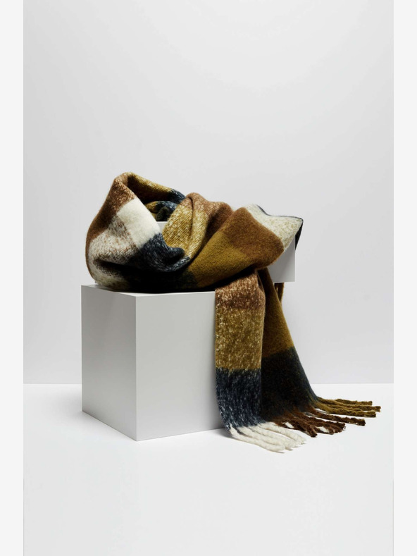 Moodo Moodo barna és fekete női kockás sál