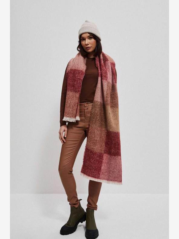 Moodo Rózsaszín női kockás sál Moodo