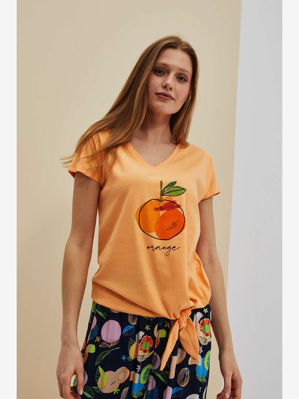 Moodo Narancssárga nyomtatott póló Moodo
