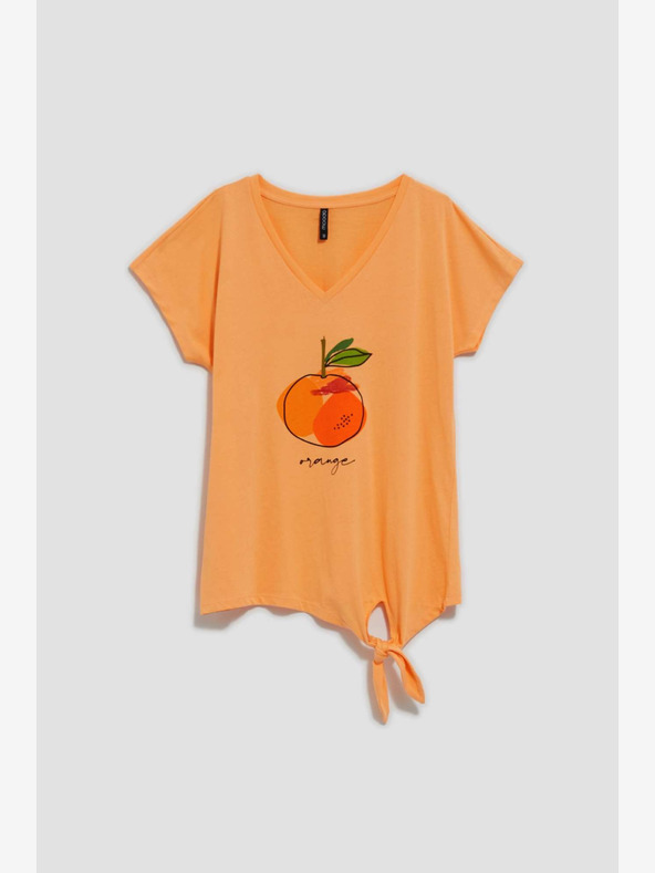 Moodo Narancssárga nyomtatott póló Moodo