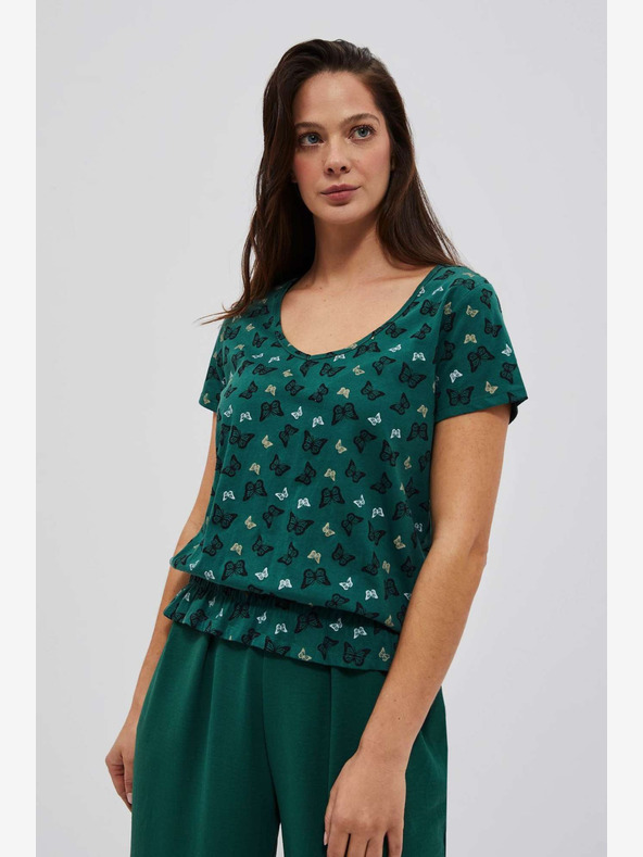 Moodo Zöld mintás blúz Moodo