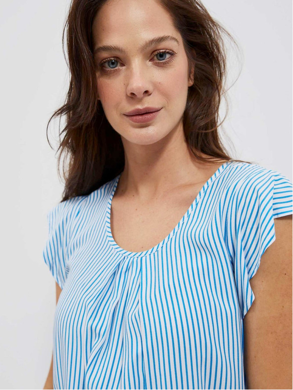 Moodo Kék-fehér csíkos blúz Moodo