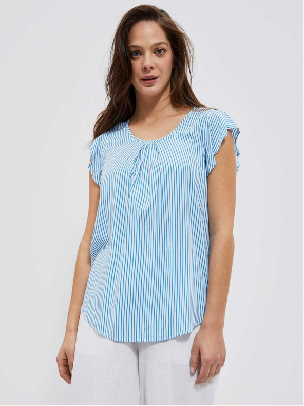 Moodo Kék-fehér csíkos blúz Moodo