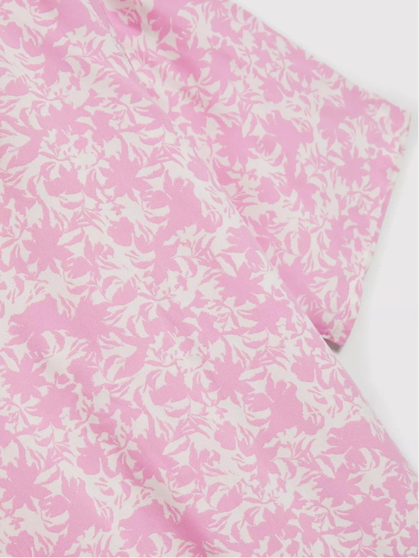 Moodo Világos rózsaszín mintás blúz nyakkendővel Moodo