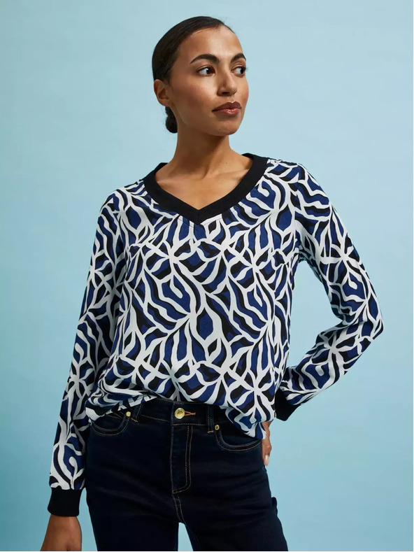 Moodo Moodo geometrikus, v-nyakú póló