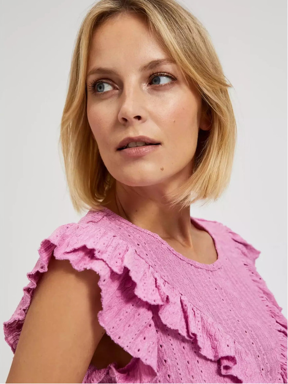 Moodo Rózsaszín fodros blúz Moodo