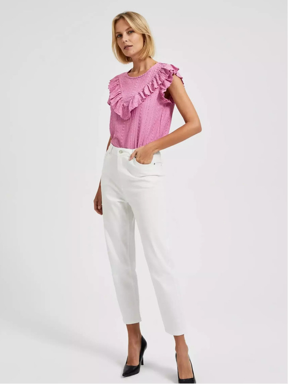 Moodo Rózsaszín fodros blúz Moodo