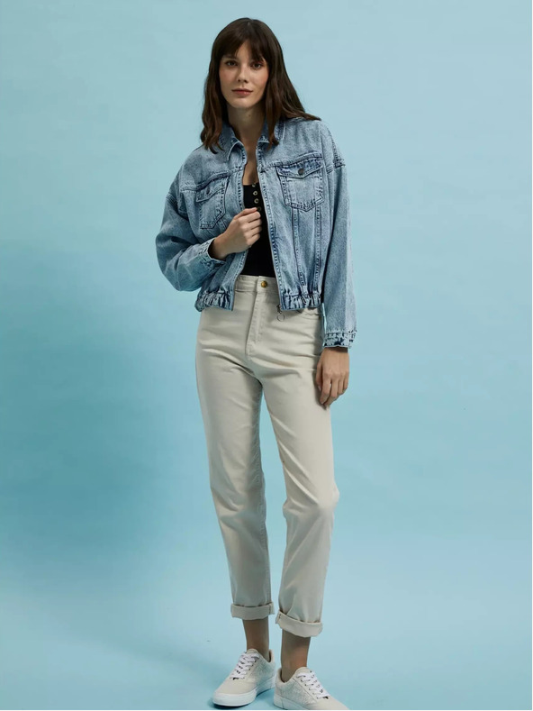 Moodo Világoskék farmerdzseki cipzárral Moodo