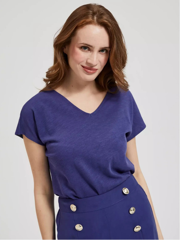 Moodo Lila V-nyakú póló Moodo