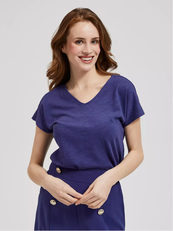 Moodo Lila V-nyakú póló Moodo