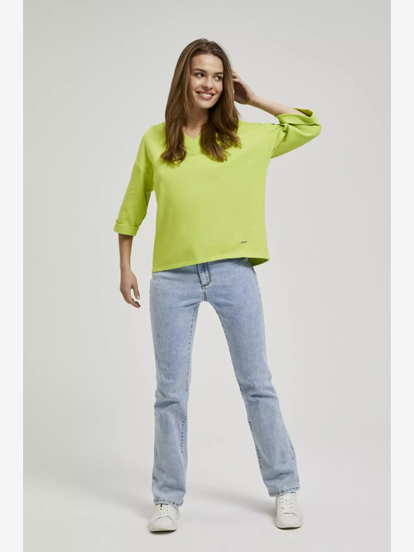 Moodo Zöld 3/4 ujjú pulóver Moodo