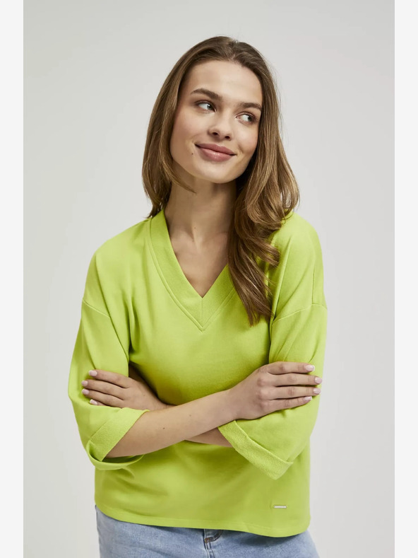 Moodo Zöld 3/4 ujjú pulóver Moodo