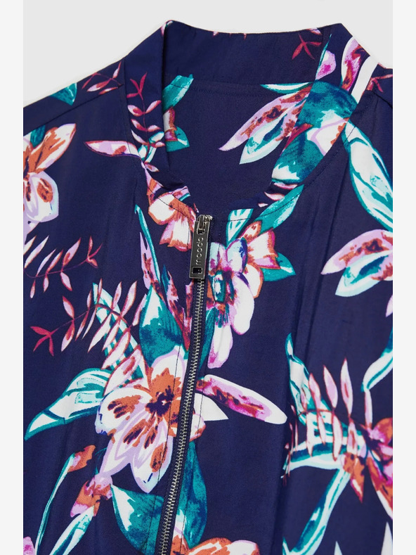 Moodo Sötétkék, virágmintás bomberruha Moodo