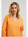 Moodo Narancssárga V-nyakú pulóver Moodo