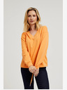 Moodo Narancssárga V-nyakú pulóver Moodo