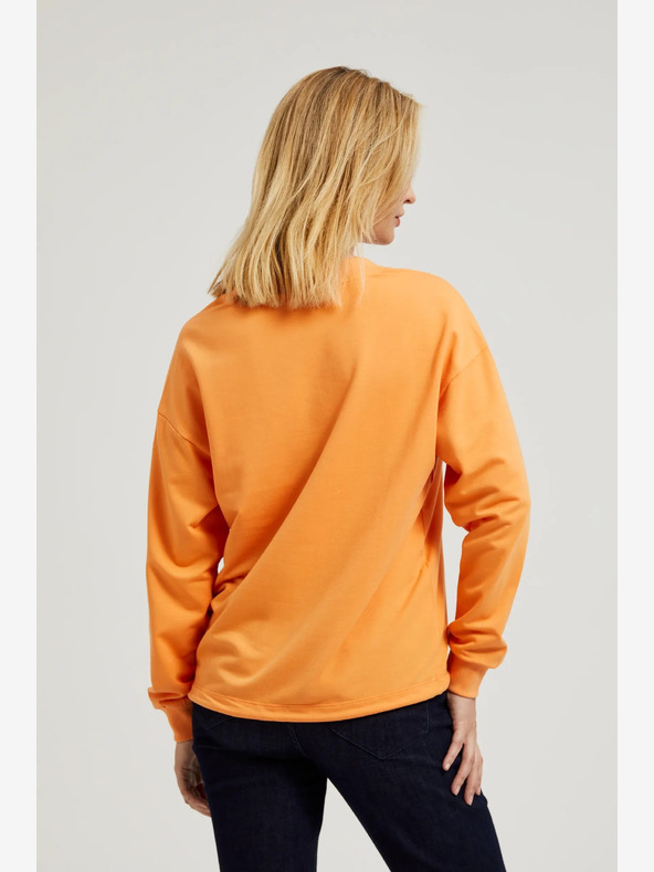 Moodo Narancssárga V-nyakú pulóver Moodo