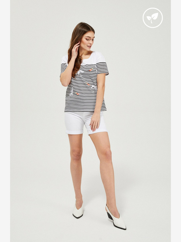 Moodo Fehér női rövidnadrág Moodo