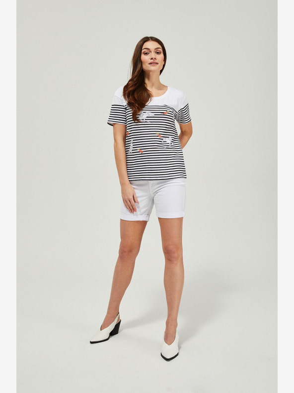 Moodo Fehér női rövidnadrág Moodo