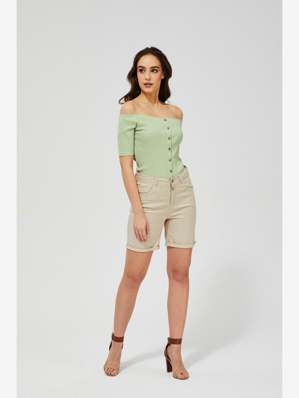 Moodo Bézs női rövidnadrág Moodo