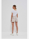 Moodo Moodo fehér és barna női csíkos rövidnadrág