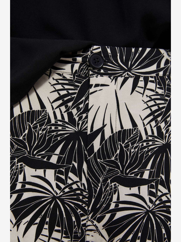 Moodo Fehér és fekete női mintás rövidnadrág Moodo