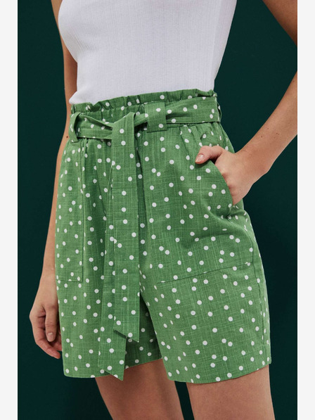 Moodo Zöld női pöttyös rövidnadrág Moodo