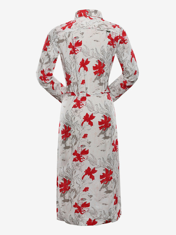 NAX Piros-fehér női mintás póló ruha NAX Cufewa