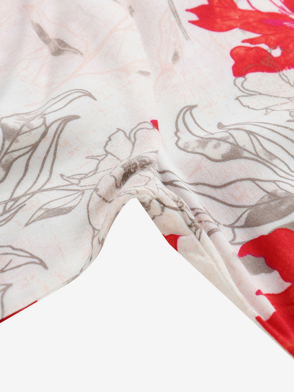 NAX Piros-fehér női mintás póló ruha NAX Cufewa