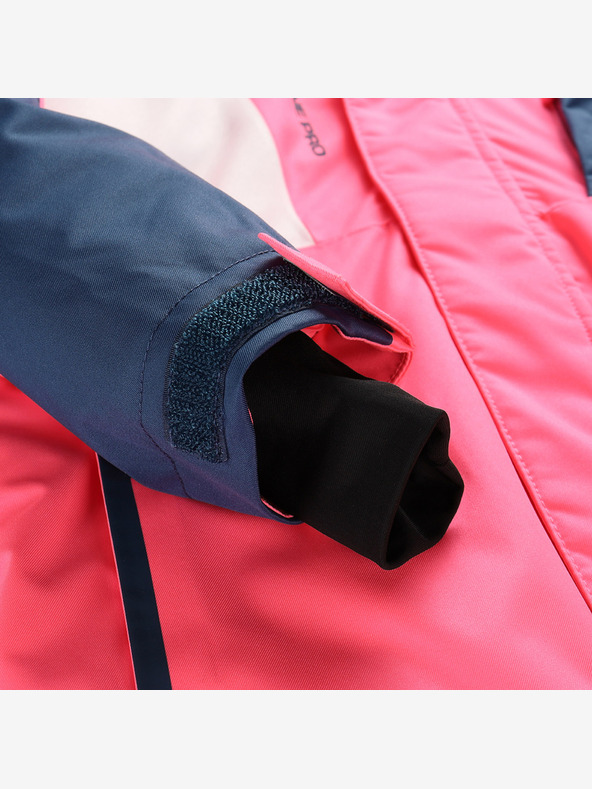 ALPINE PRO Gyerek sí dzseki ptx hó membránnal ALPINE PRO DEARO neon knockout pink