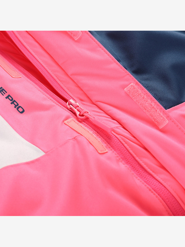 ALPINE PRO Gyerek sí dzseki ptx hó membránnal ALPINE PRO DEARO neon knockout pink