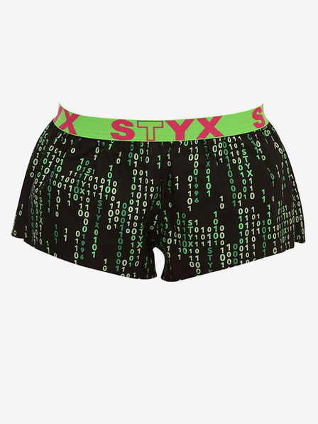 Styx Zöld és fekete női mintás rövidnadrág Styx Styx