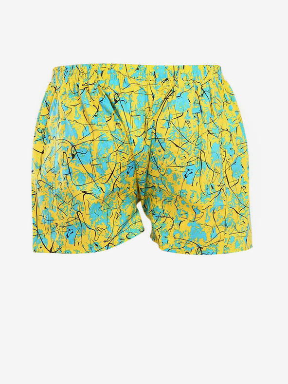 Styx Sárga és türkizkék férfi mintás rövidnadrág Styx