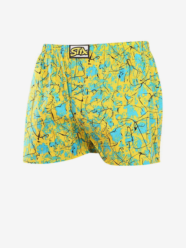 Styx Sárga és türkizkék férfi mintás rövidnadrág Styx