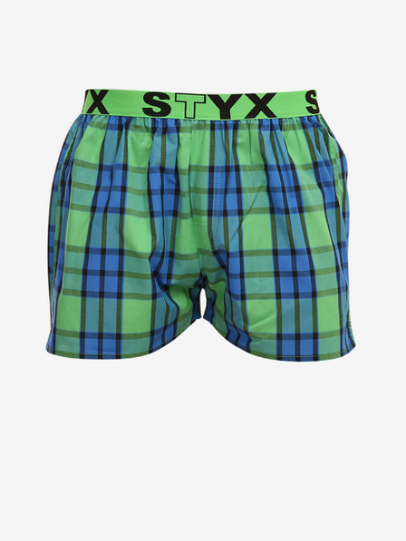 Styx Kék és zöld férfi Styx kockás rövidnadrág