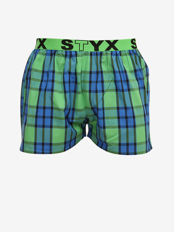 Styx Kék és zöld férfi Styx kockás rövidnadrág