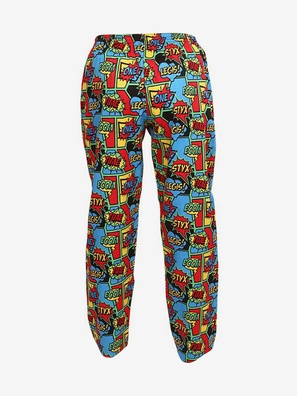 Styx Kék és piros mintás alvónadrág Styx boom