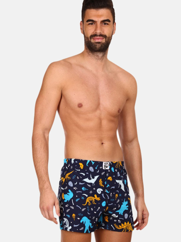 Dedoles Sötétkék férfi mintás rövidnadrág Dedoles Dinoszauruszok