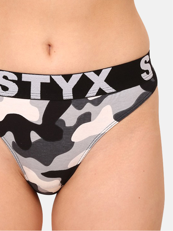 Styx Fekete és szürke női katonai tanga Styx art camouflage