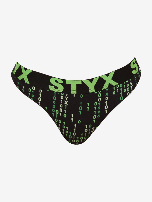 Styx Fekete és zöld női mintás tanga Styx art Code