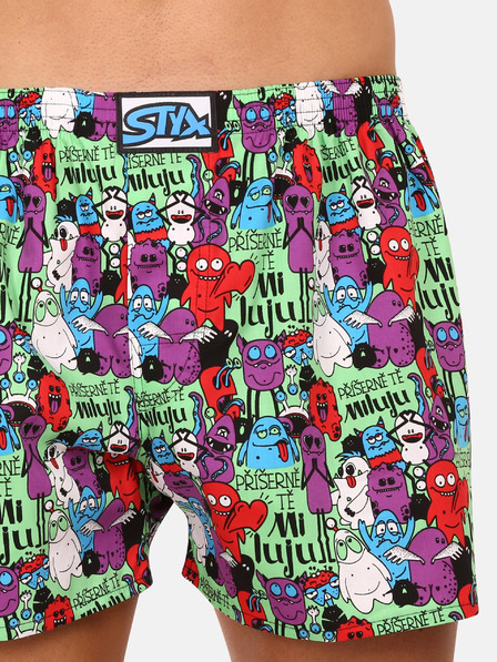 Styx Lila és zöld férfi mintás alsónadrág Styx art Monsters