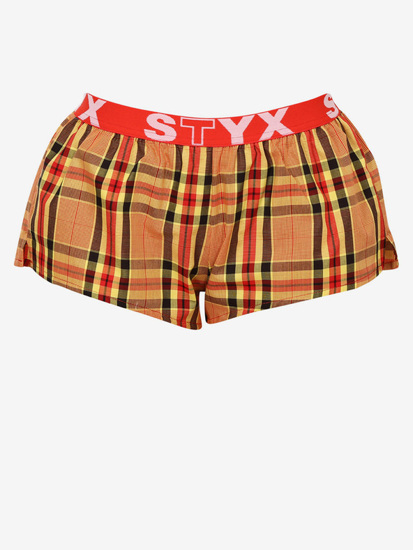 Styx Piros és narancssárga Styx női kockás alvónadrágok