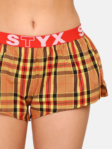 Styx Piros és narancssárga Styx női kockás alvónadrágok
