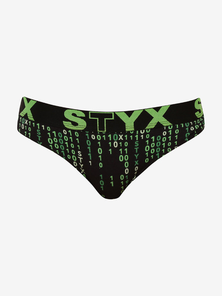 Styx Fekete és zöld női mintás alsónadrág Styx art Code