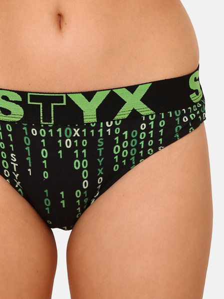 Styx Fekete és zöld női mintás alsónadrág Styx art Code