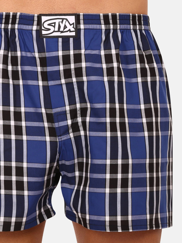 Styx Fekete és kék férfi kockás rövidnadrág Styx classic