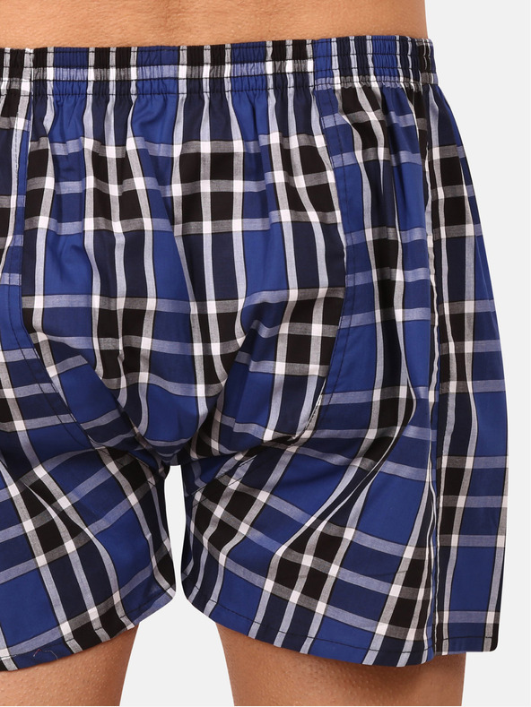 Styx Fekete és kék férfi kockás rövidnadrág Styx classic