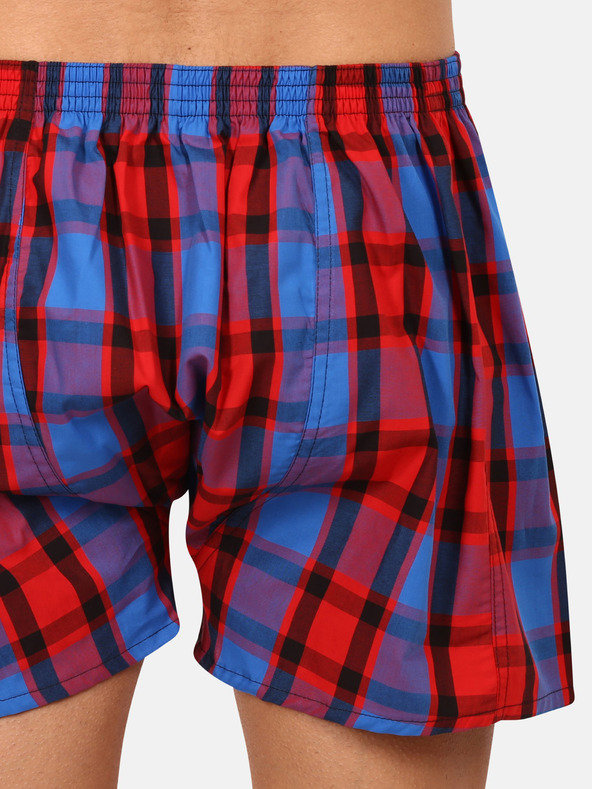 Styx Kék és piros férfi Styx kockás rövidnadrág