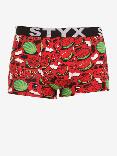 Styx Zöld és piros férfi mintás boxeralsó Styx art Dinnyék