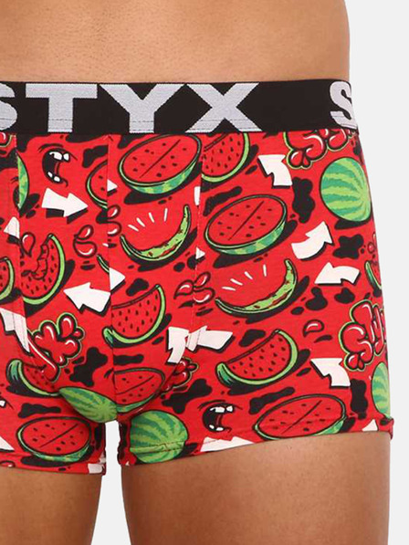 Styx Zöld és piros férfi mintás boxeralsó Styx art Dinnyék